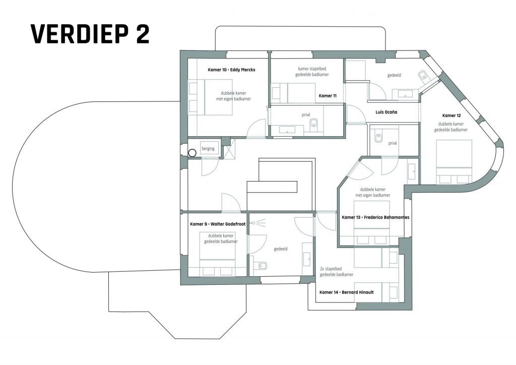 Plattegrond tweede verdieping